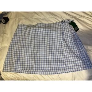 Wild Fable Blue Plaid Buckle Wrap skirt